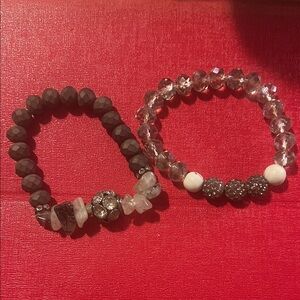 Elegant Black and Silver Beaded Bracelets